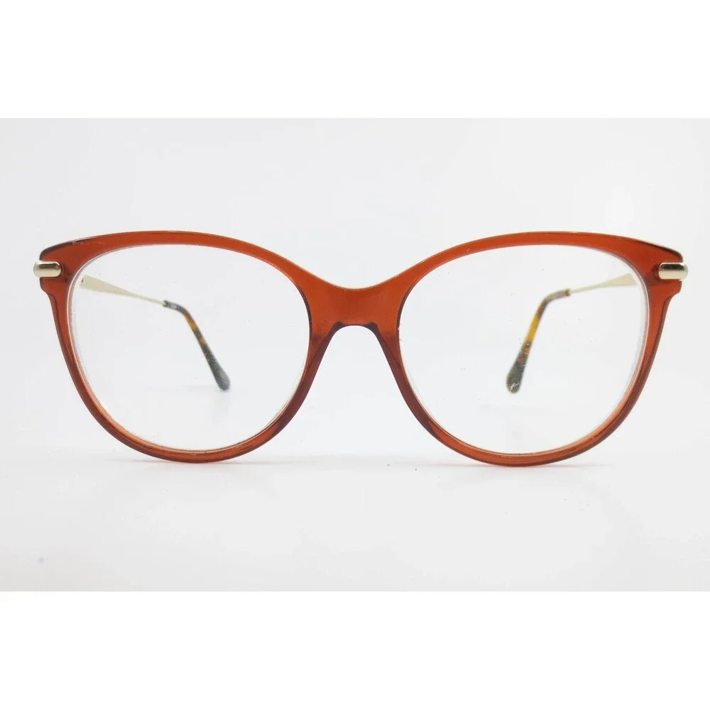 Chloe CP0058O 006 Brown Cat Eye Eyeglasses Gold Metal Temples 53-17-145 Womens